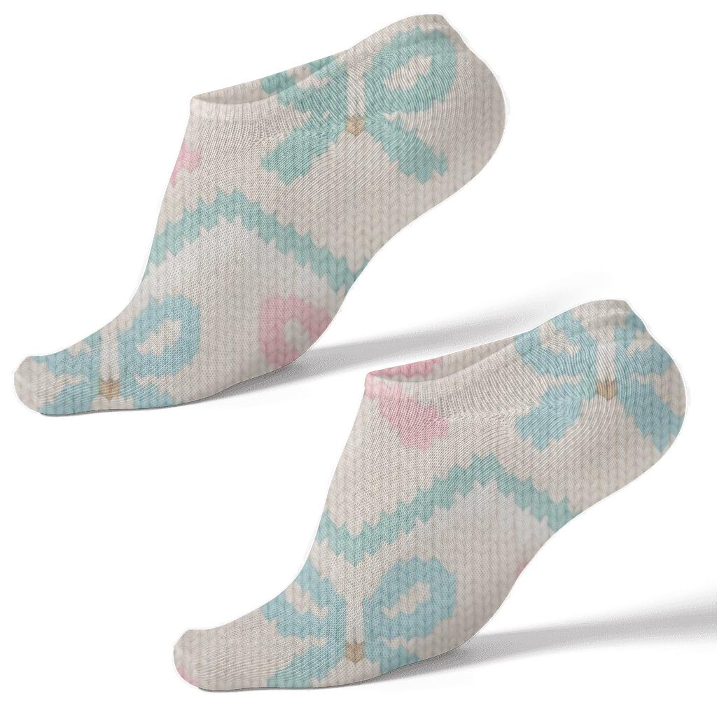 Presents Knitted Bow Chevron trendy patterned ankle socks