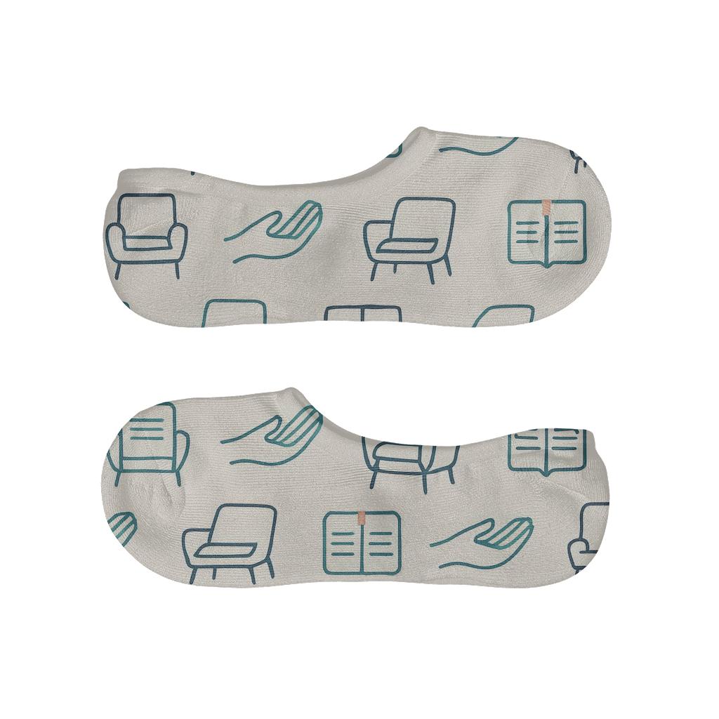 Therapy Chair Lattice With Counselor Notes low cut no-show socks