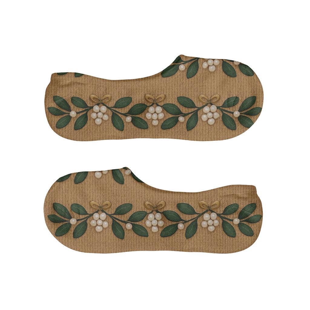 Knitted Illusion Mistletoe Garland Bands custom no-show socks