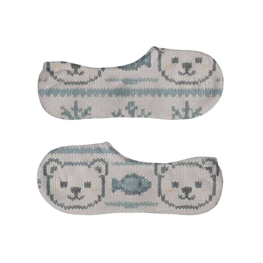 Knitted Polar Bear Fair Isle Stripe Bands personalized invisible socks