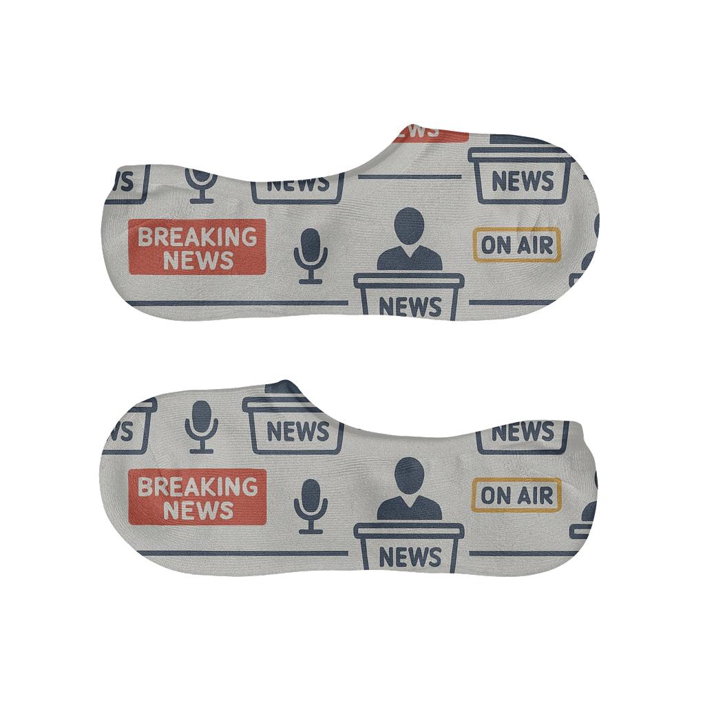 Ticker Lattice For The News Anchor personalized invisible socks