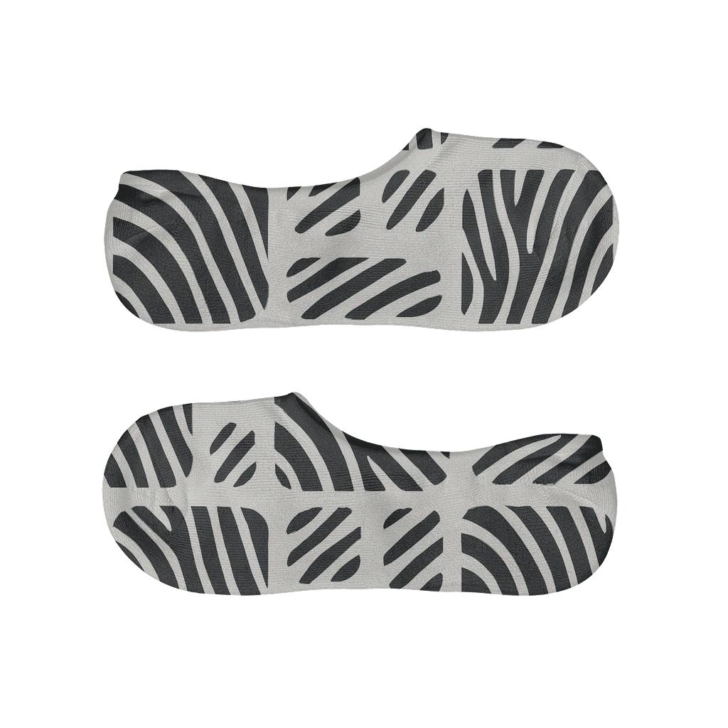 Teal Pulse Zebra Stripe Tessellation comfortable invisible socks