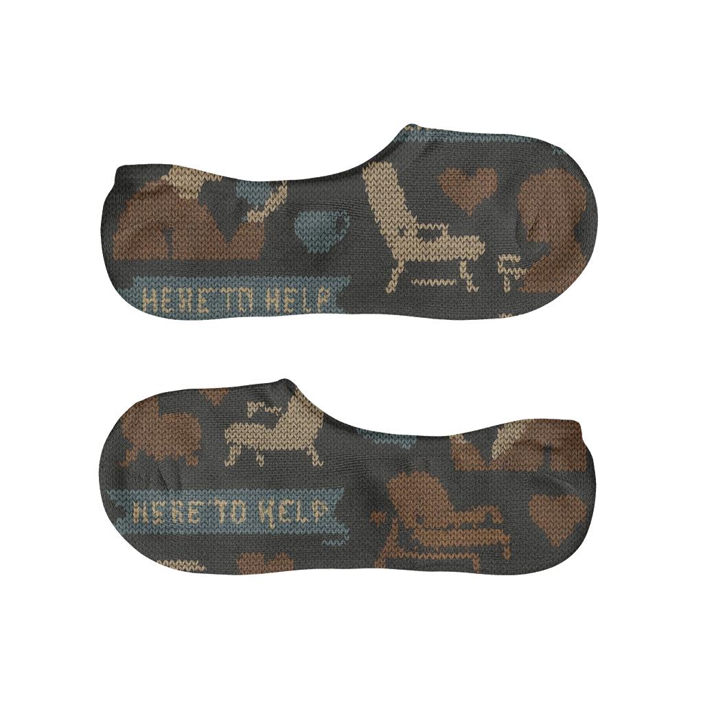 Counselor Knit Illusion Comfort Symbols breathable seamless no-show sockscustom no-show socks