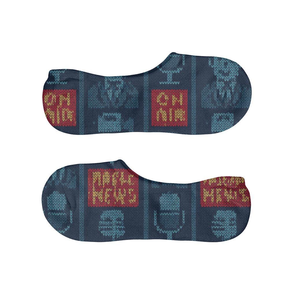 News Anchor Knitted Studio Stripe breathable seamless no-show sockscustom no-show socks