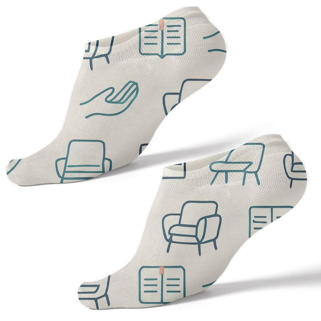 Therapy Chair Lattice With Counselor Notes unique graphic ankle socks