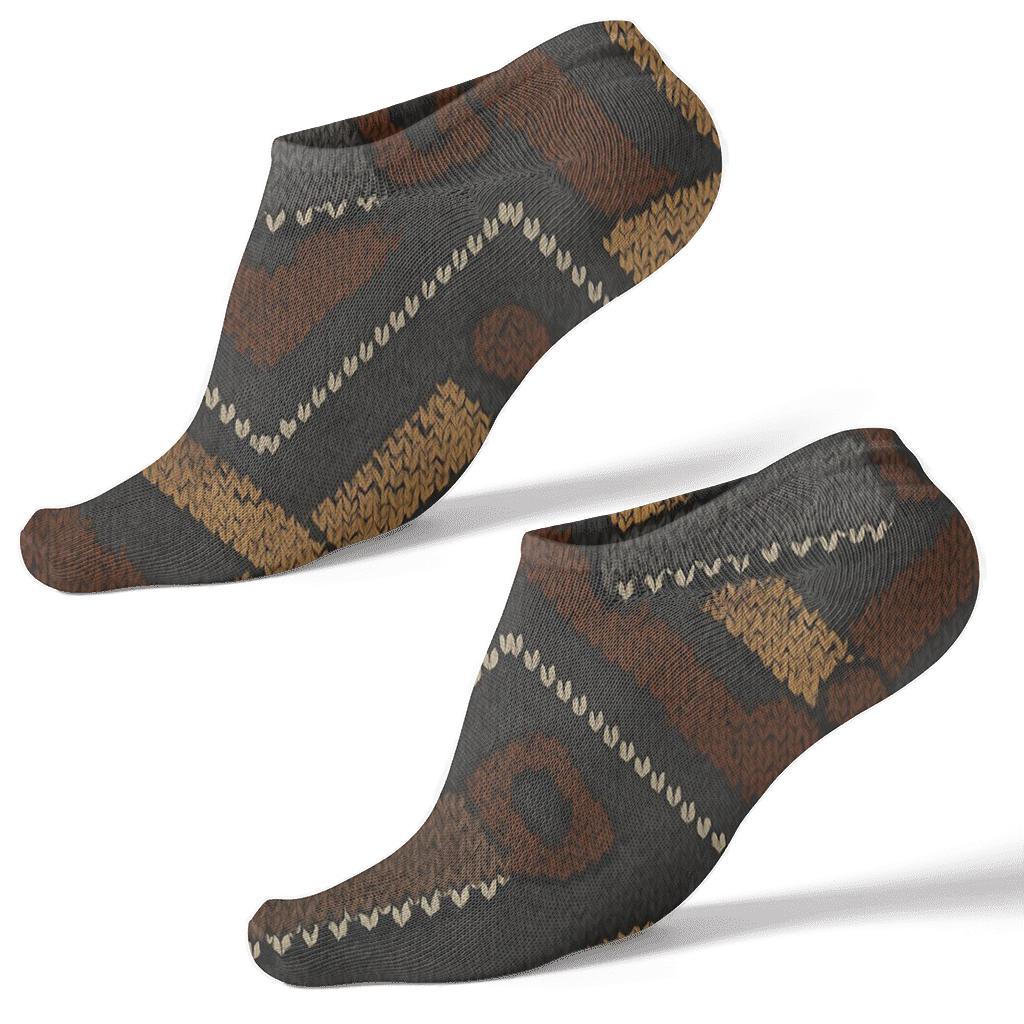 Carpenter Knitted Grain Chevron designer print ankle socks
