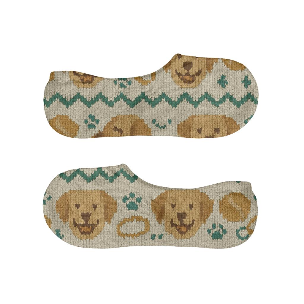 Knitted Park Stripe Illusion, Labrador Retriever Edition low cut no-show socks