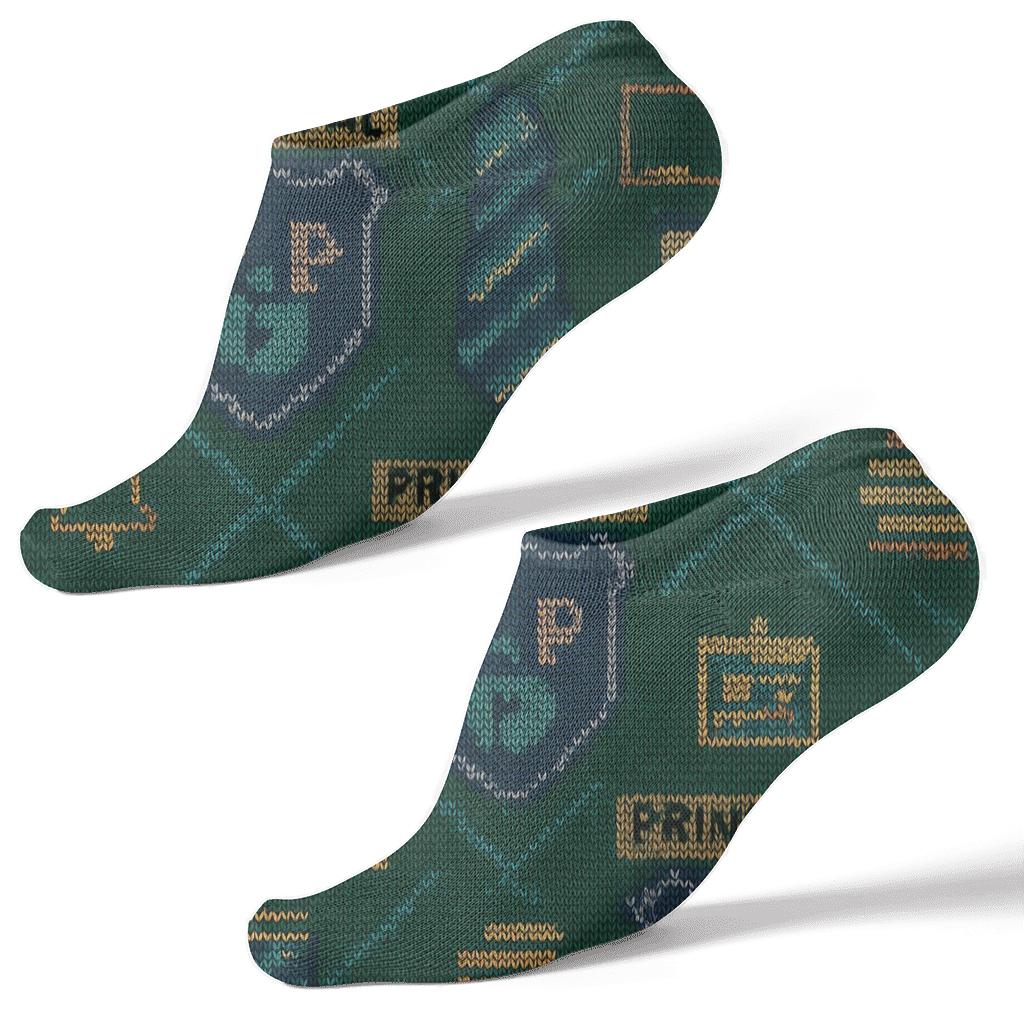 Knitted Illusion School Principal Badge Tiling custom ankle socks