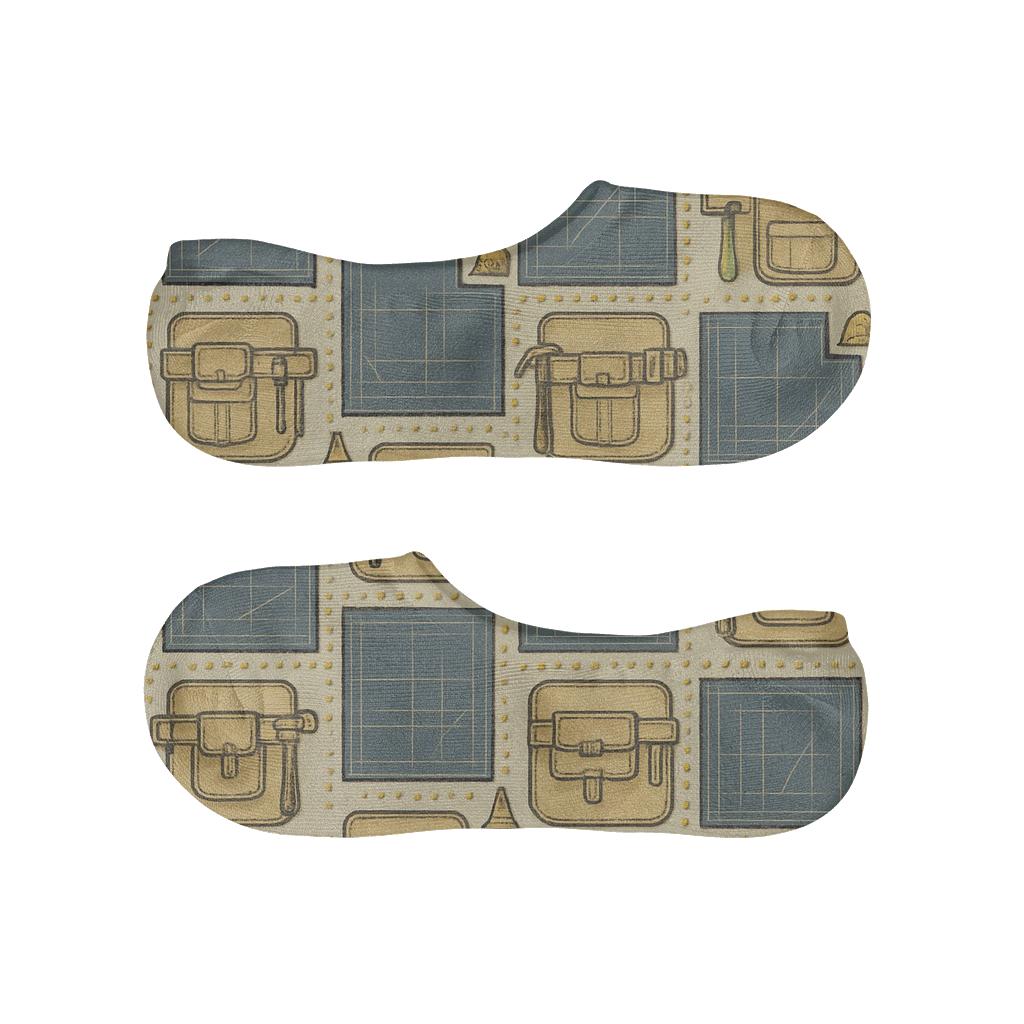 Riveted Blueprint Weave For Construction Worker comfortable low-cut socks