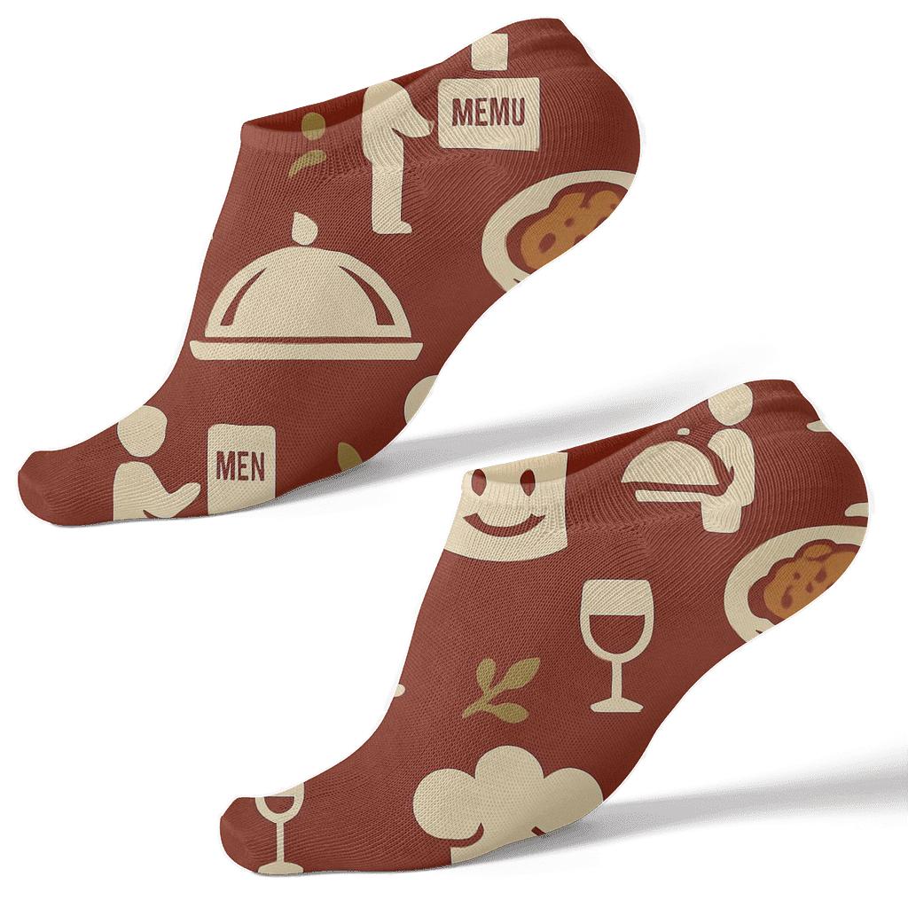 Restaurant Manager Checkered Service Parade unique graphic ankle socks