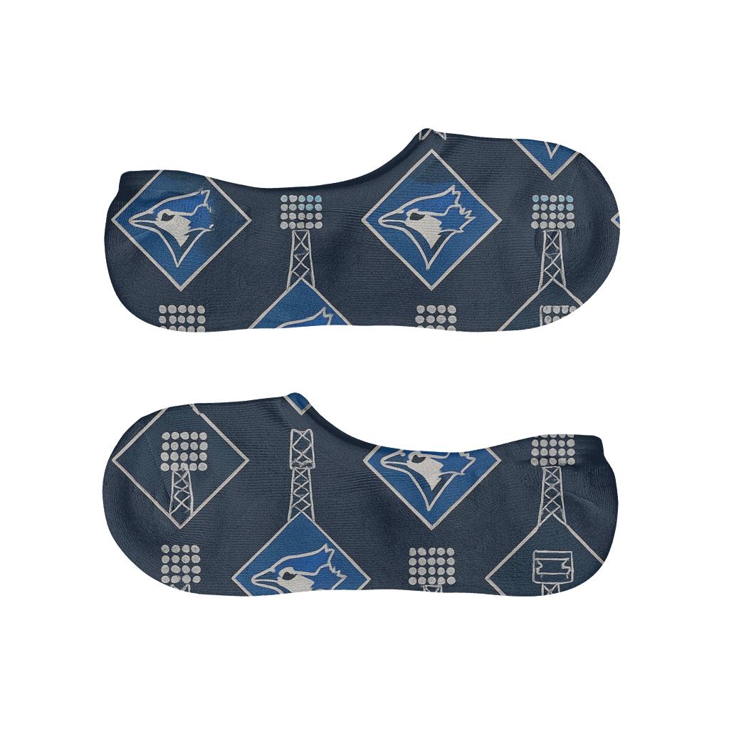 Stadium Light Lattice In Blue Jays Midnight custom no-show socks