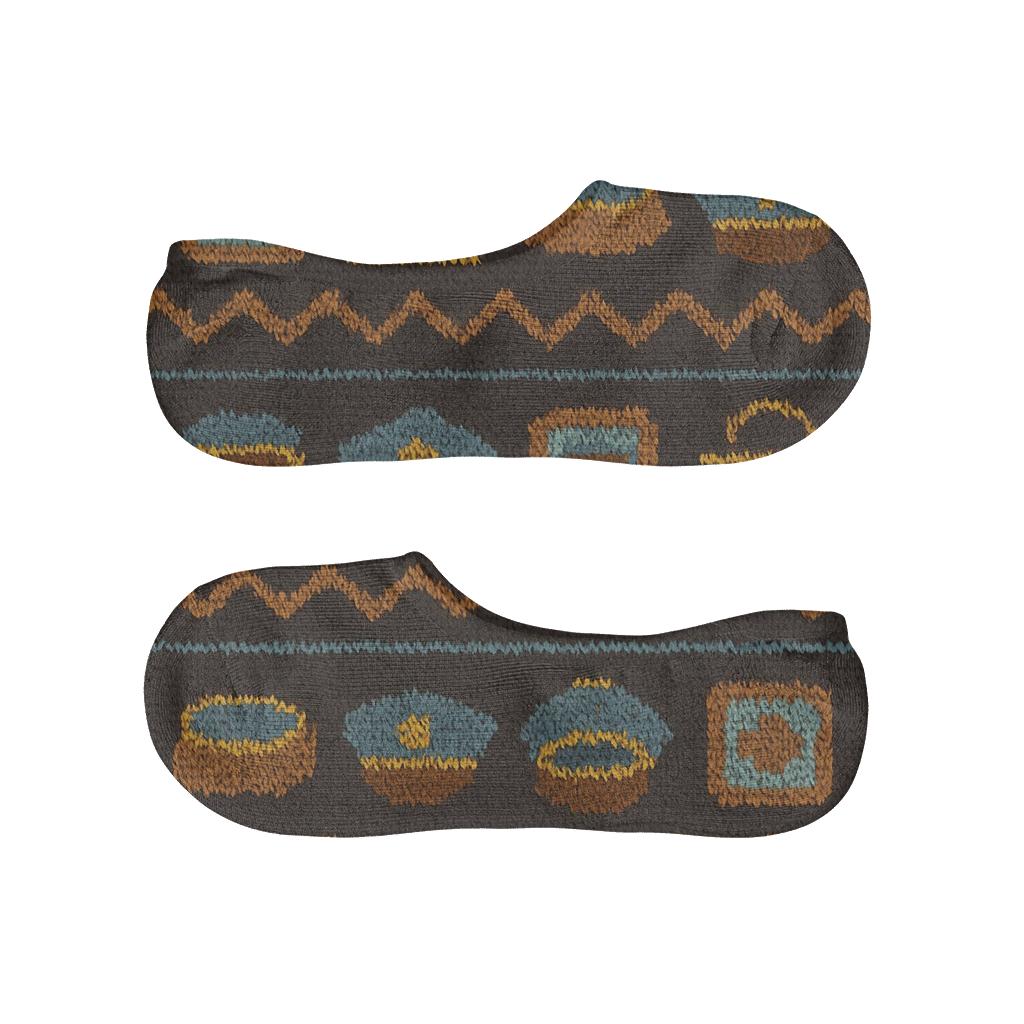 Knitted Pattern Illusion Animal Control Officer Patchwork Bands soft cotton no-show socks