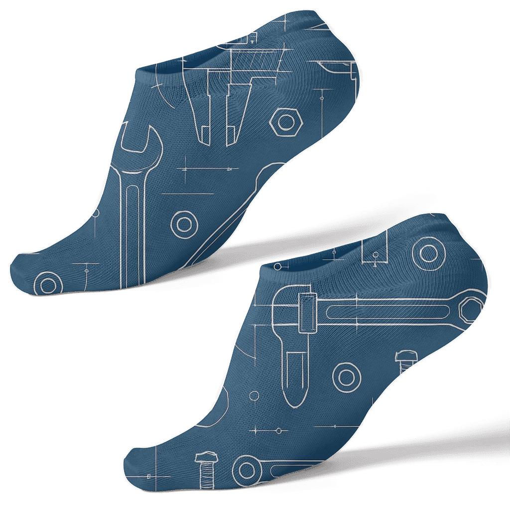 Tessellated Toolbelt Grid For The Mechanical Engineer designer print ankle socks