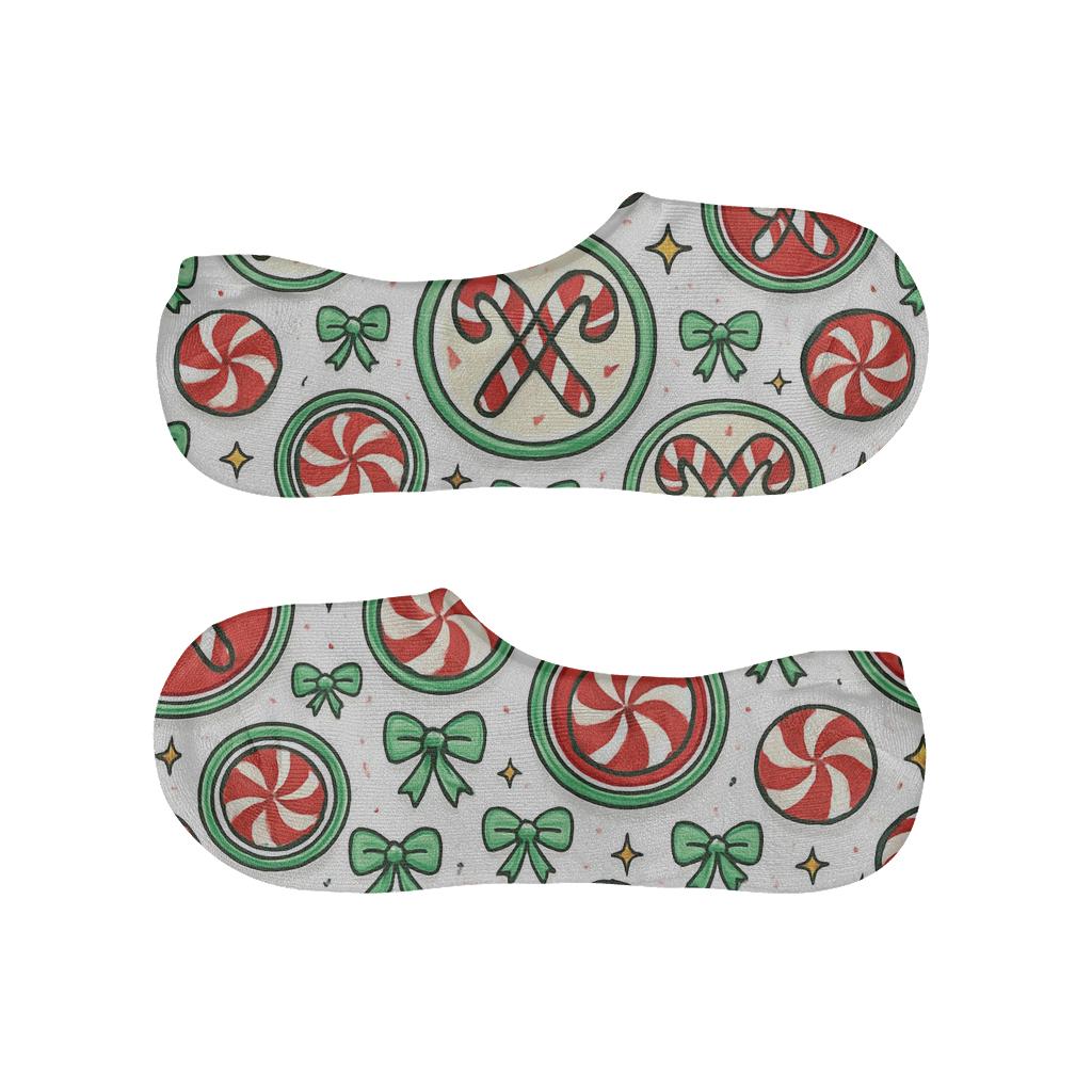Peppermint Medallions With Candy Canes Centerpiece personalized invisible socks