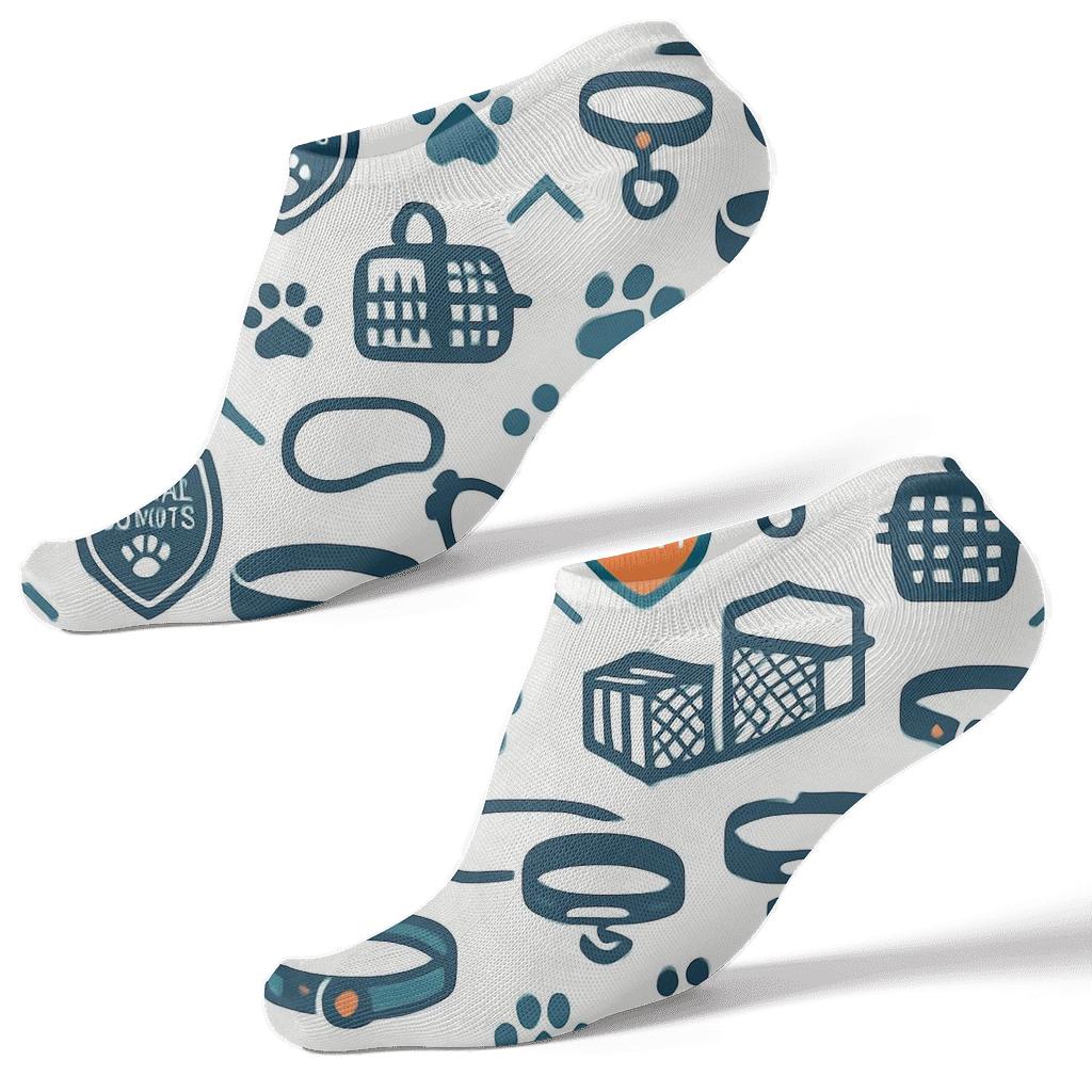 Rescue Lattice In Animal Control Officer Blue premium sports ankle socks