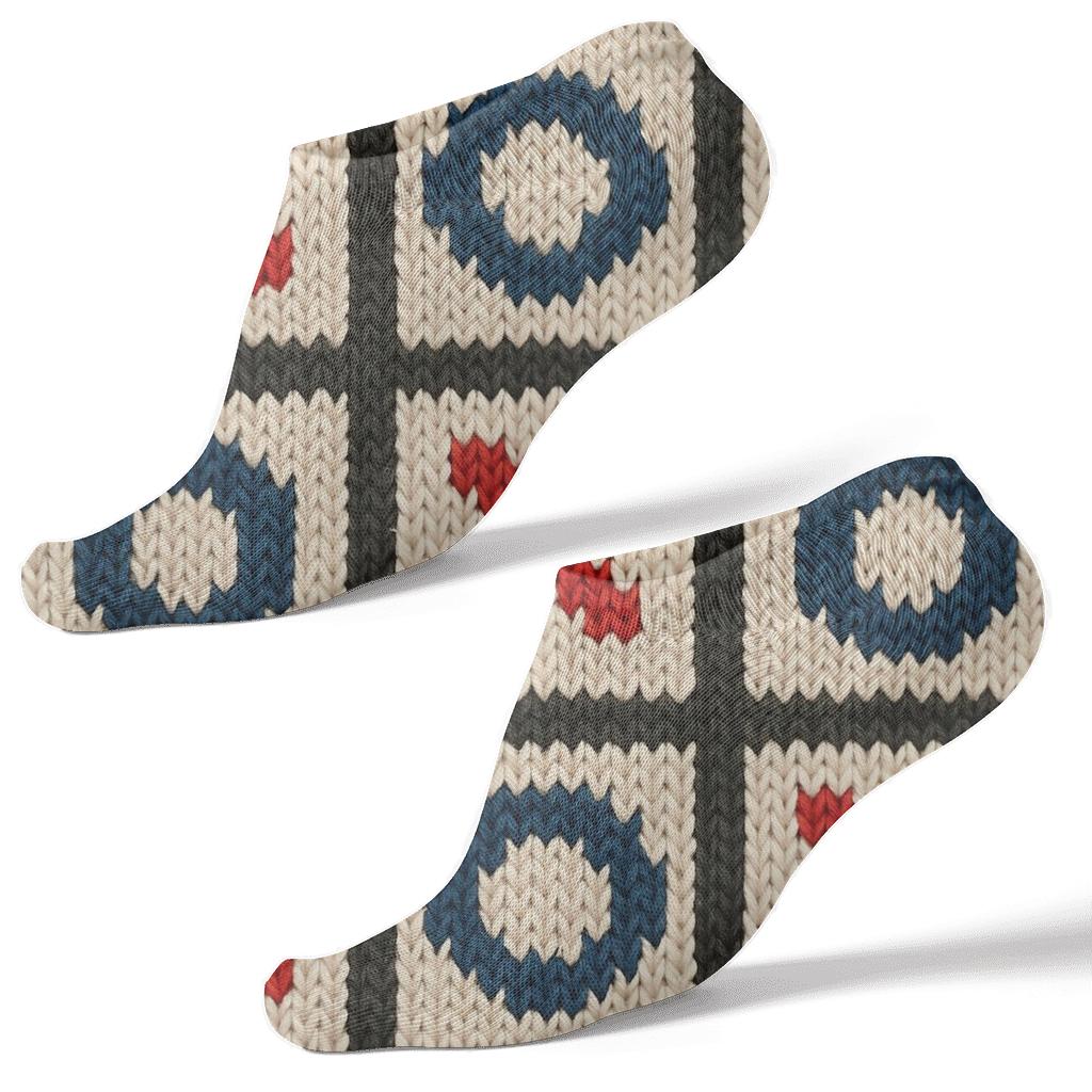 Tic Tac Toe Knit Illusion With Valentines Xo Icons premium sports ankle socks