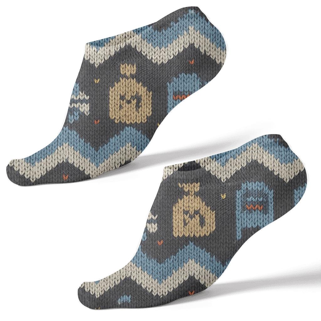 Mail Carrier Knitted Route Chevron designer print ankle socks