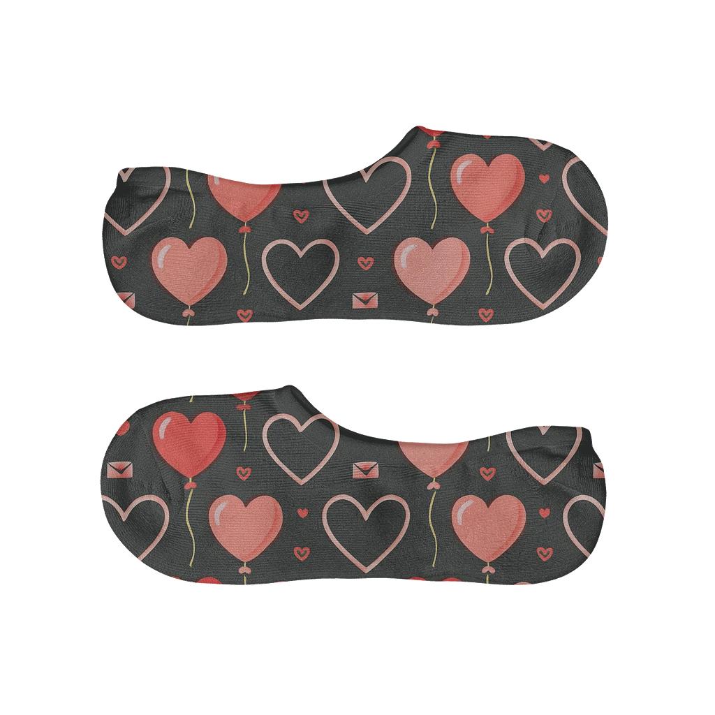 Heart Balloon Parade With Classic Heart Confetti anti-slip no-show socks