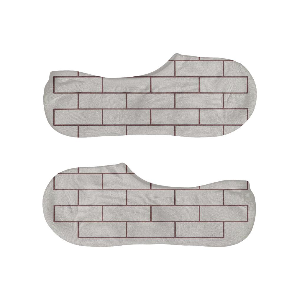 Nebula Brick Quiet Offset designer printed no-show socks