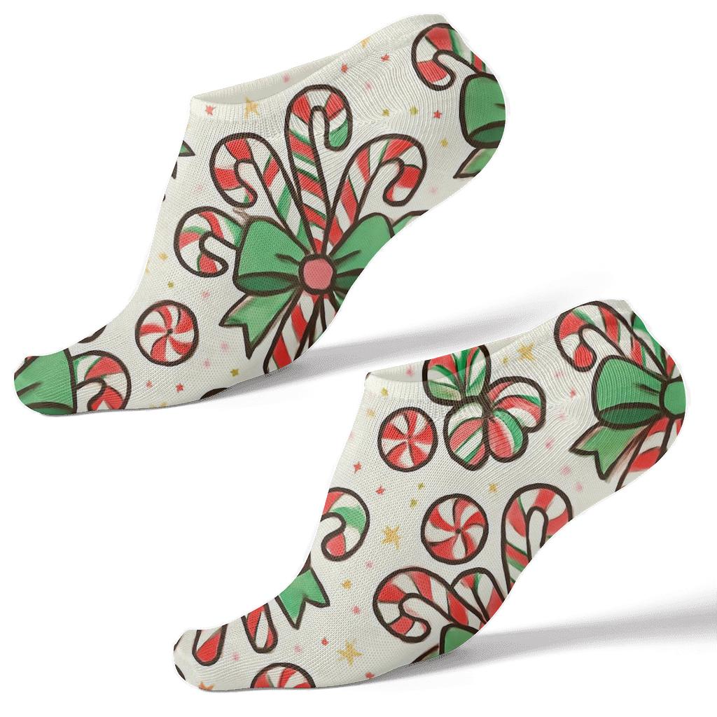 Candy Canes Bouquet Radial Rosettes comfortable cotton ankle socks