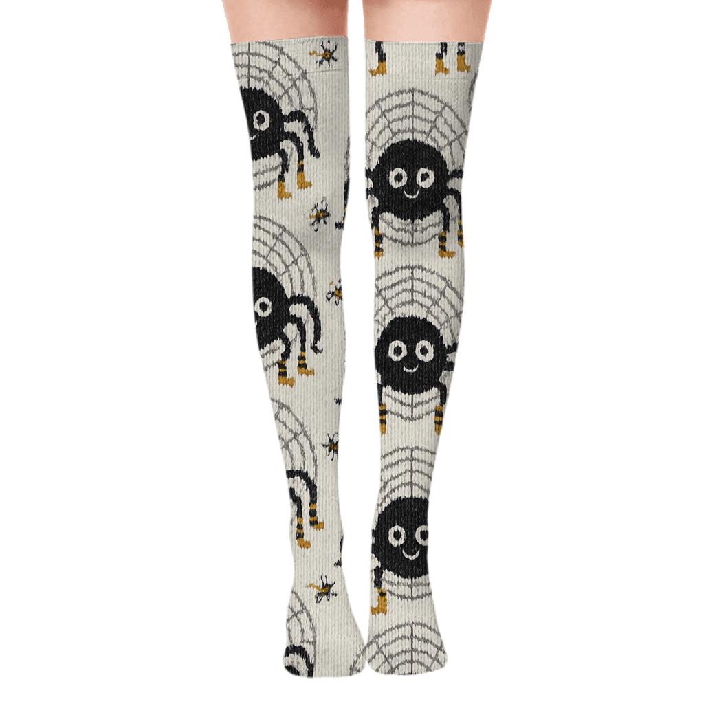 Knitted Web Garden Spider Parade soft everyday over-the-knee socks