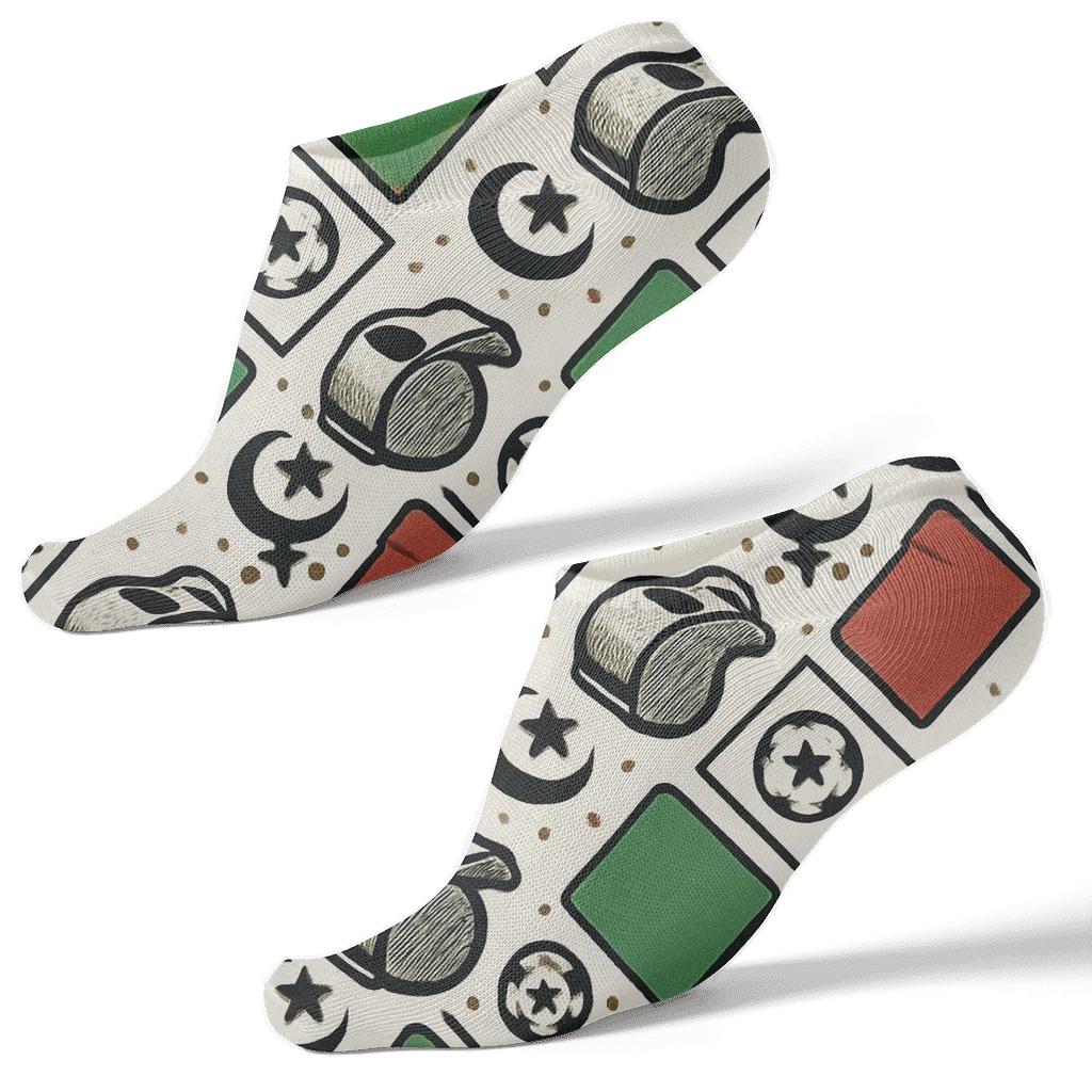 Referee Whistle Lattice With Fifa Algeria Accent stylish athletic ankle socks