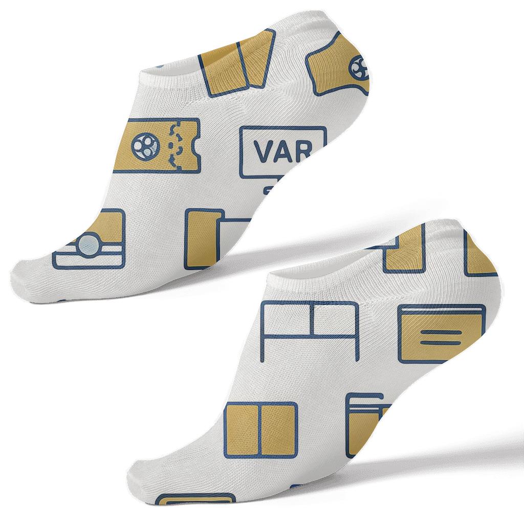 Badge Gold Minimal Icon Scatter With Fifa Australia trendy patterned ankle socks