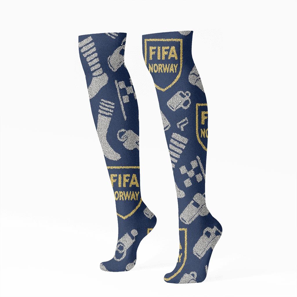 Knit Illusion Badge Lattice, Fifa Norway Edition custom knee-high socks