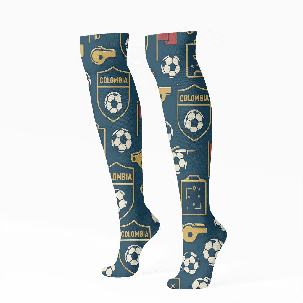 Stadium Utility Grid With Fifa Colombia comfortable cotton knee-high socks