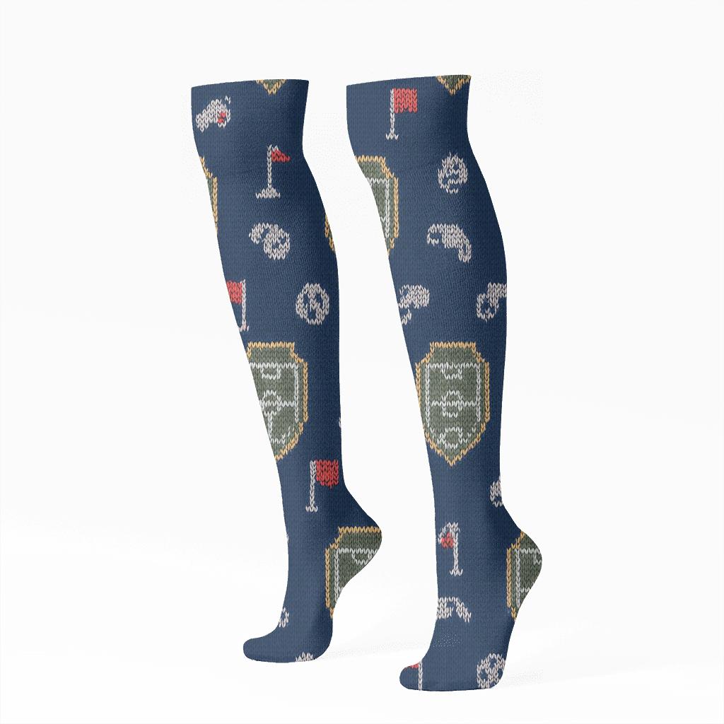 Knitted Illusion Pitch Map Fifa Paraguay Pattern premium sports knee-high socks