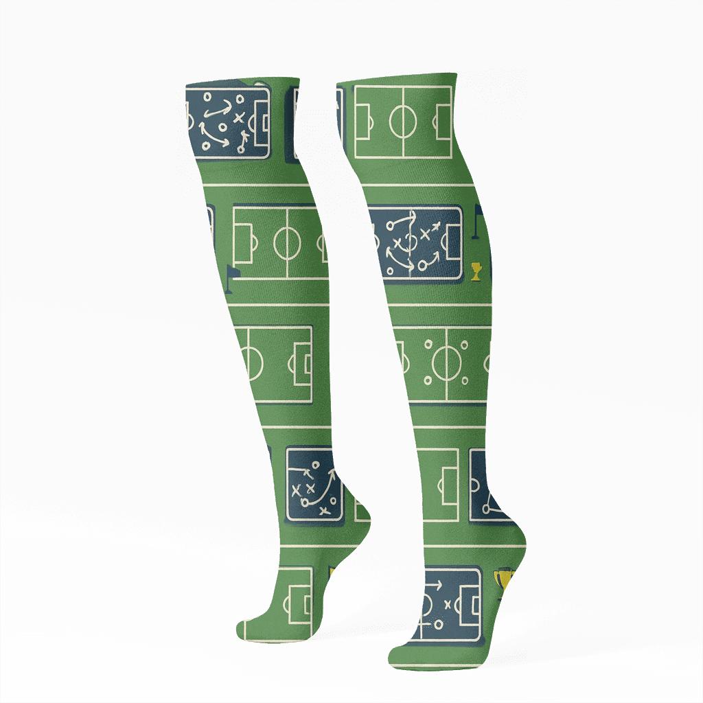 Tactics Board Panorama Pattern With Fifa New Zealand personalized knee-high socks