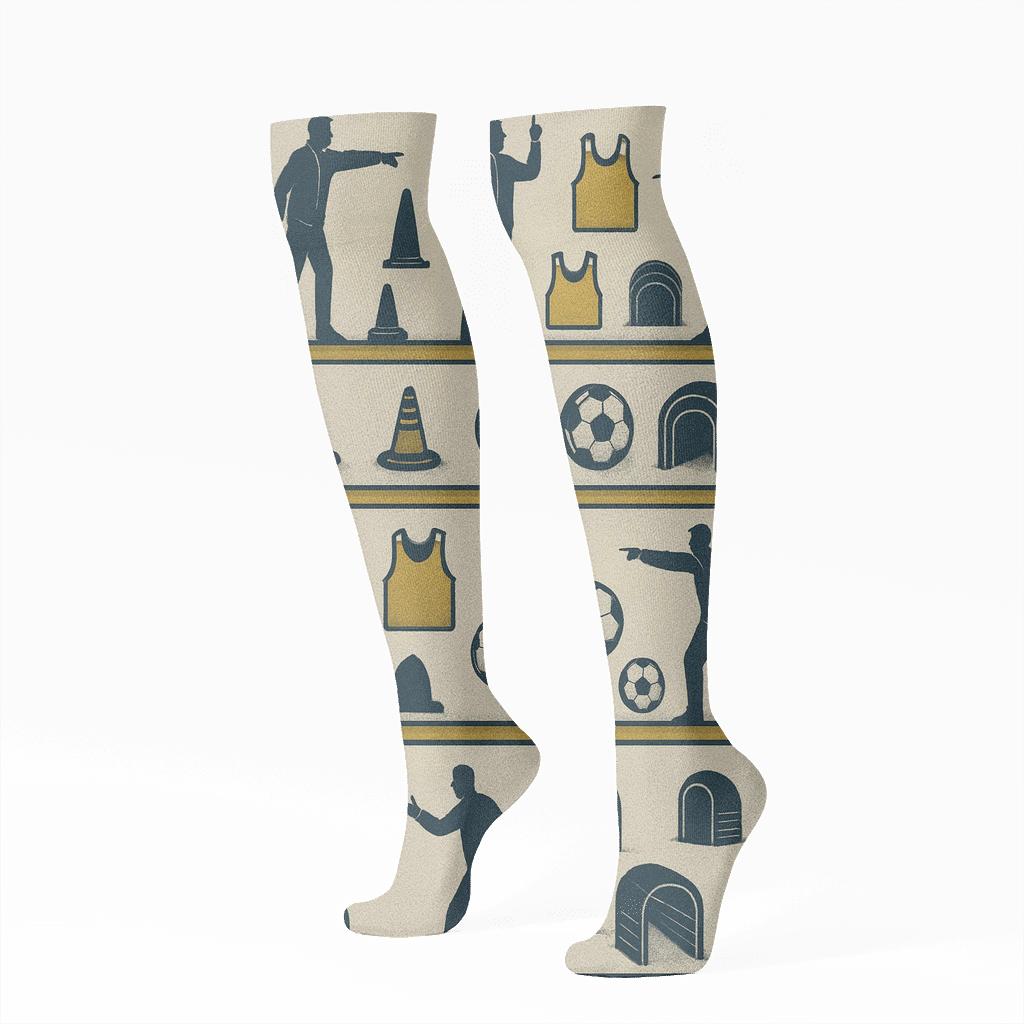 Vintage Poster Workplace Bands In Silver With Fifa Paraguay custom knee-high socks