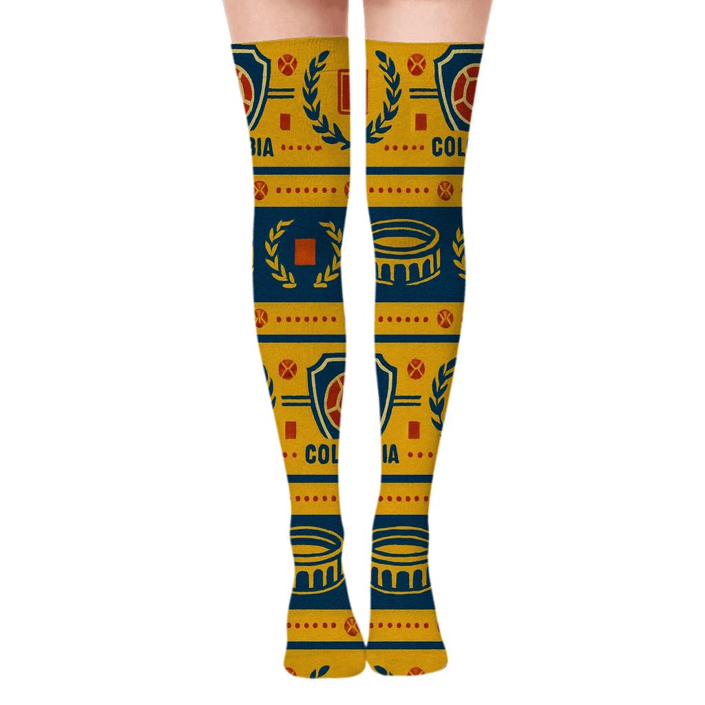 Fifa Colombia Crest Wave Band Pattern stylish fashion over-the-knee socks