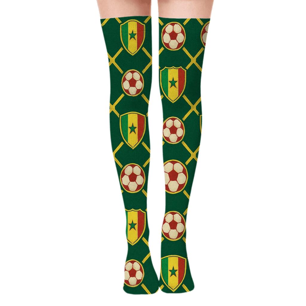 Goal Net Tessellation For Fifa Senegal comfortable cotton over-the-knee socks