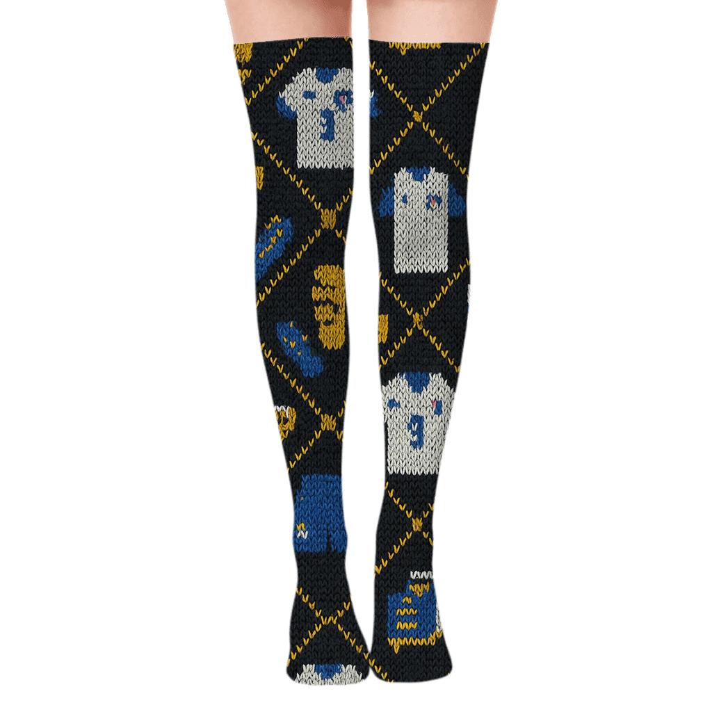 Fifa Panama Knit Illusion Equipment Lattice unique graphic over-the-knee socks