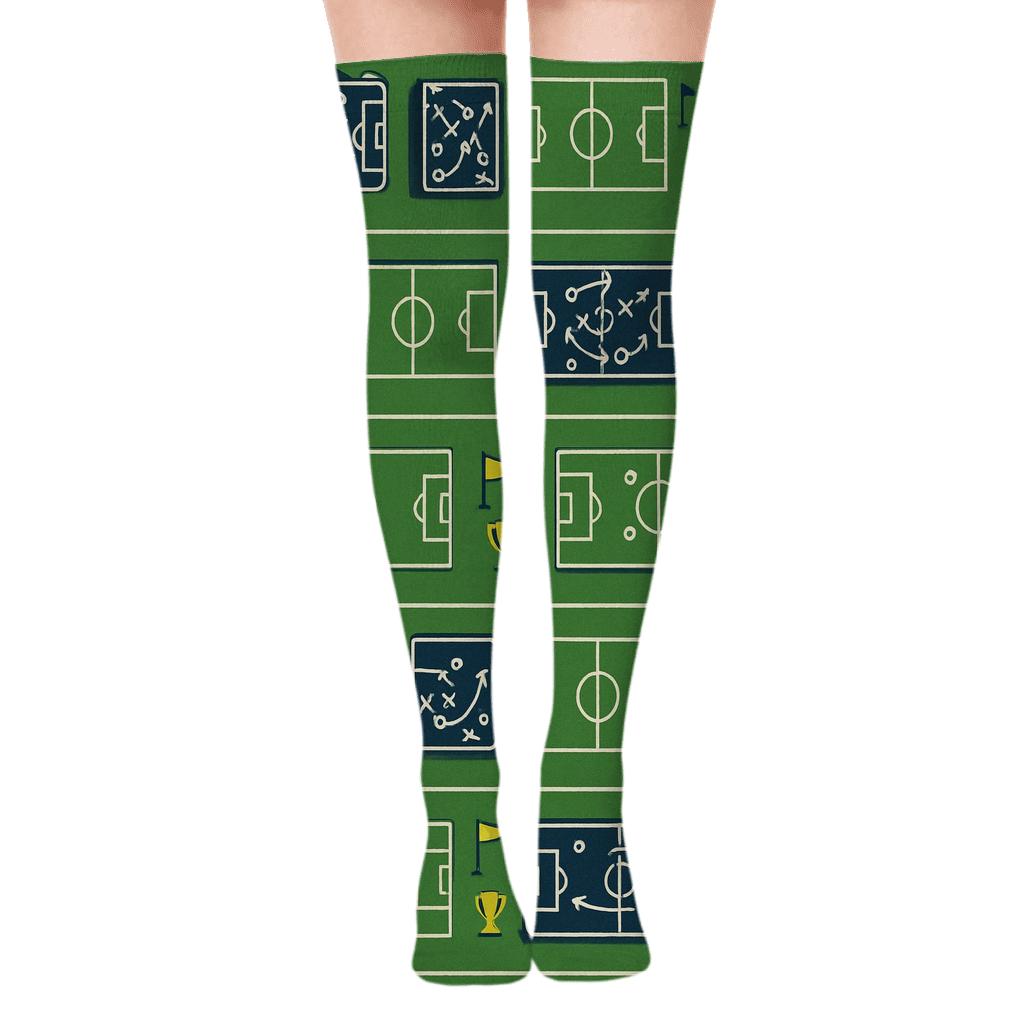 Tactics Board Panorama Pattern With Fifa New Zealand personalized over-the-knee socks