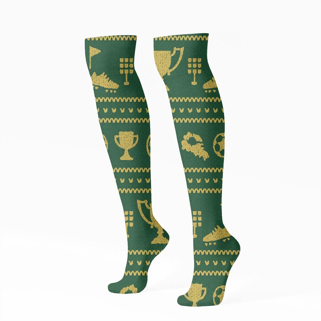 Jersey Stripes With Fifa Australia Matchday Icons personalized knee-high socks