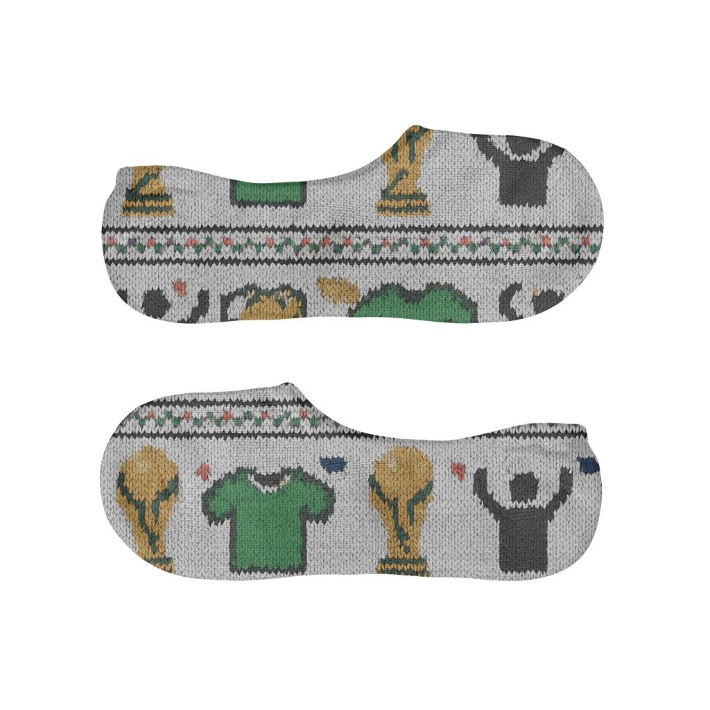 Knitted Pattern Illusion With Fifa South Africa Trophy Bands personalized invisible socks