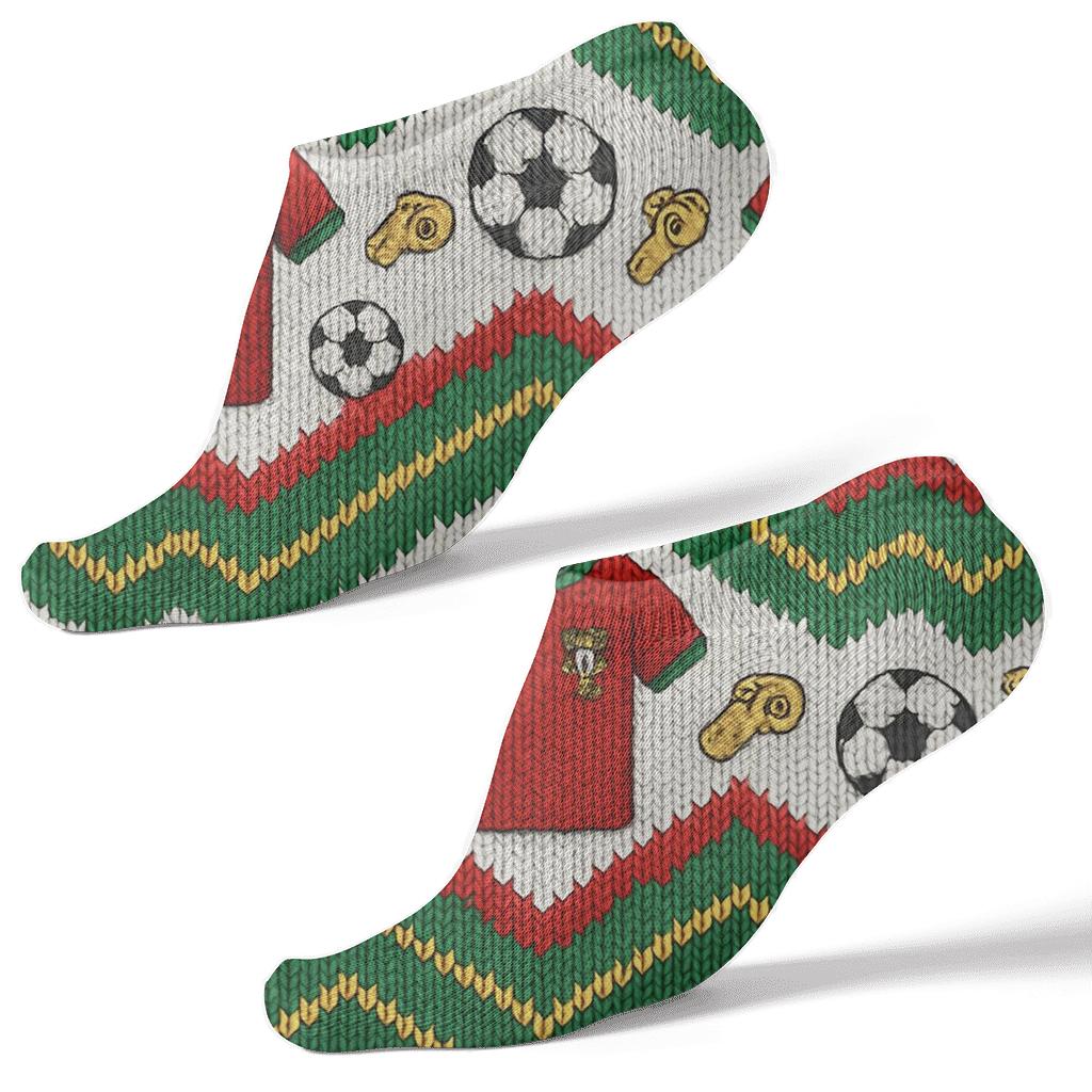 Knitted Chevron Warmup With Fifa Portugal soft everyday ankle socks