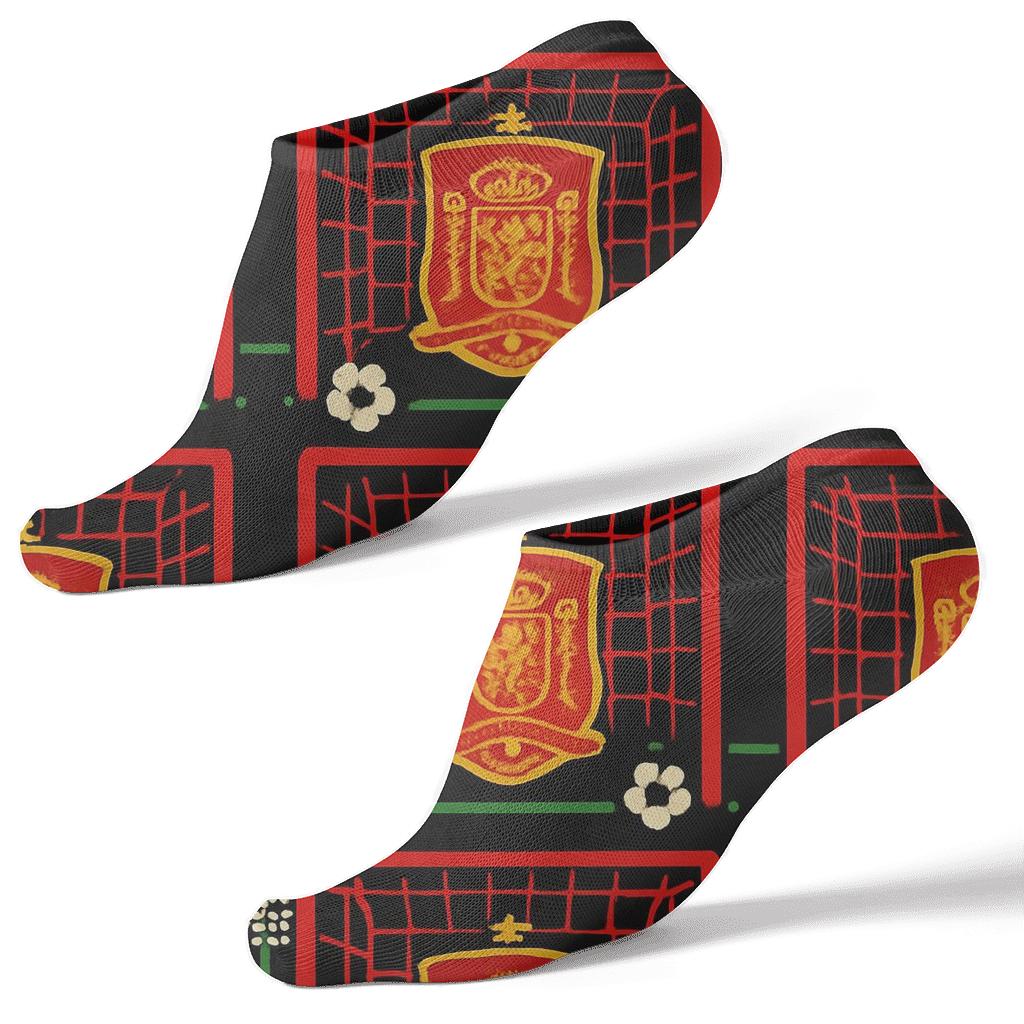 Goal Net Mosaic With Fifa Spain Emblem Spotlight premium sports ankle socks