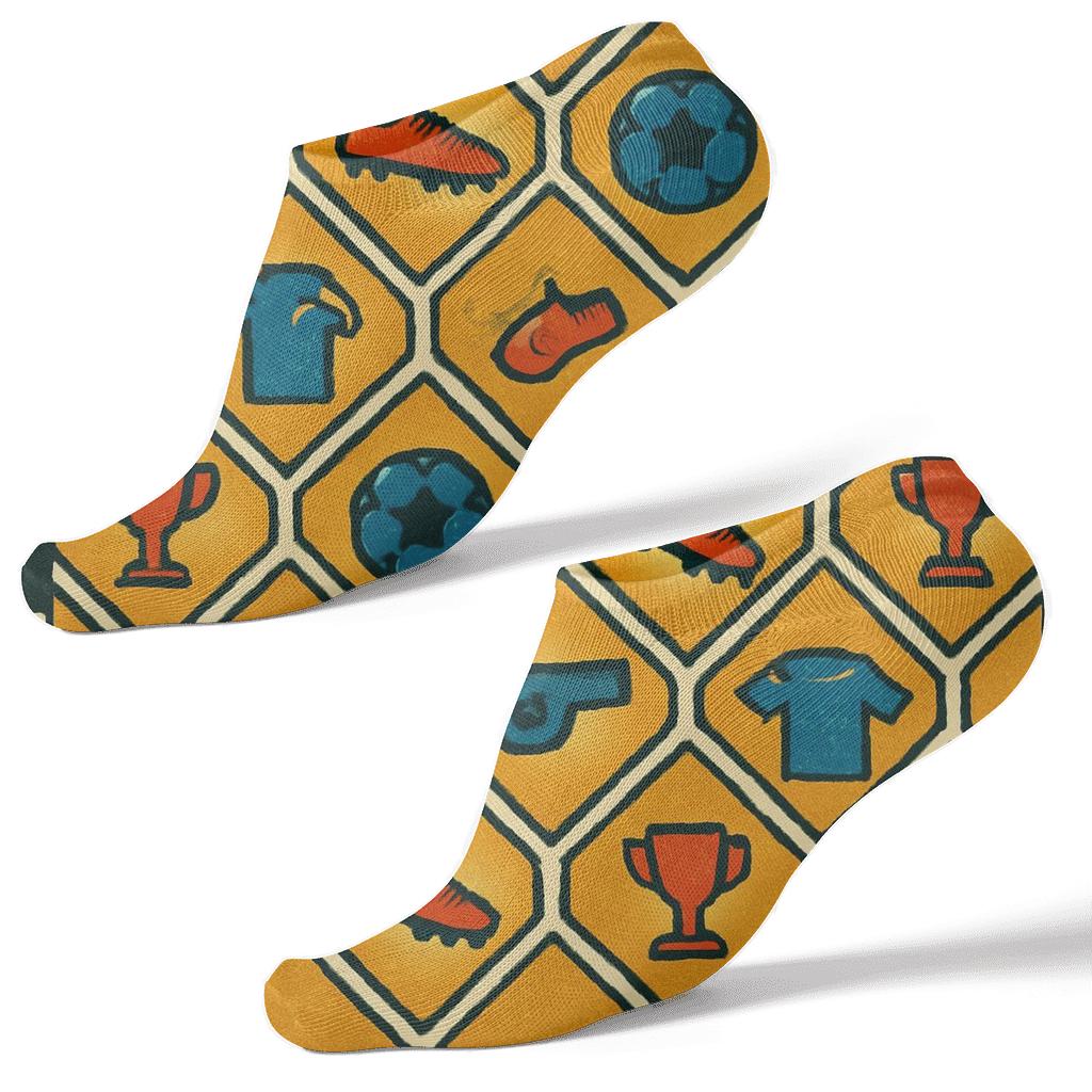 Goal Net Lattice With Fifa Netherlands Icons personalized ankle socks