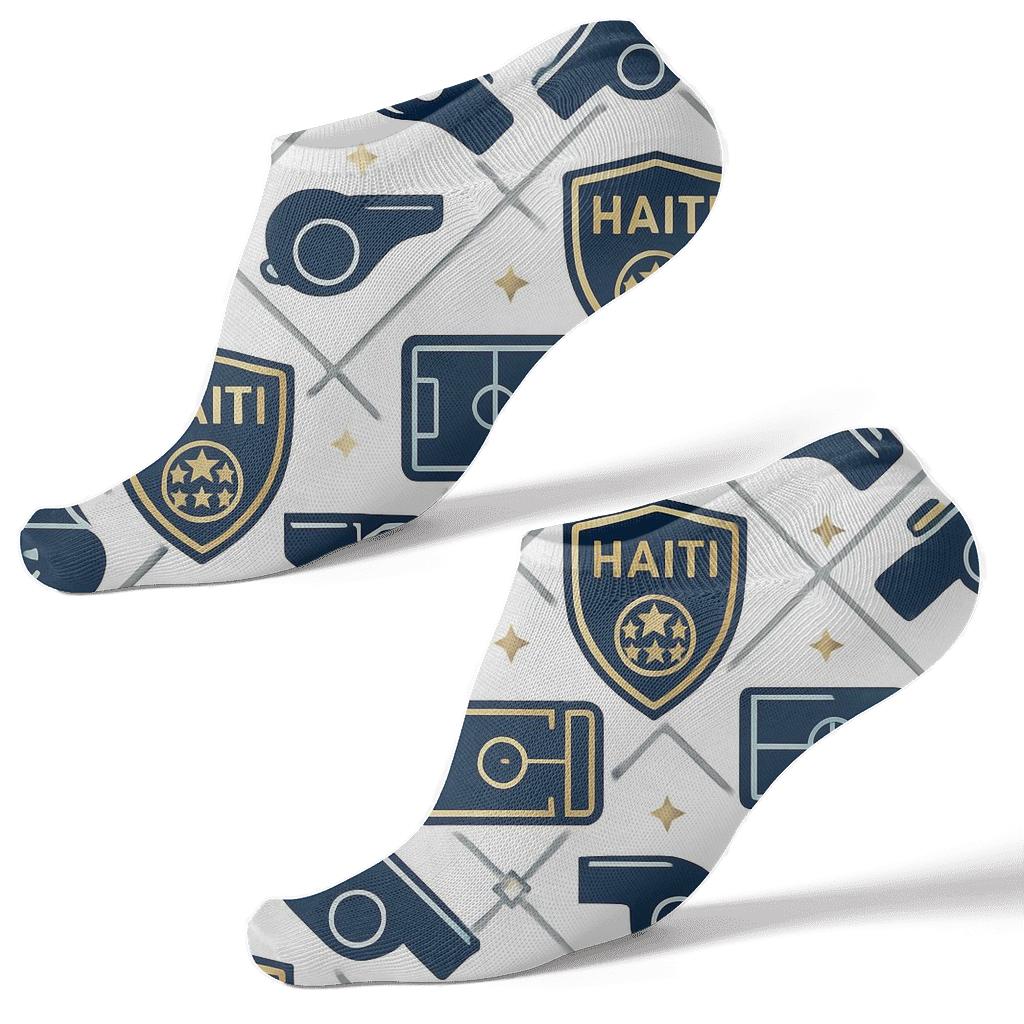 Shield Lattice With Fifa Haiti Pride stylish athletic ankle socks