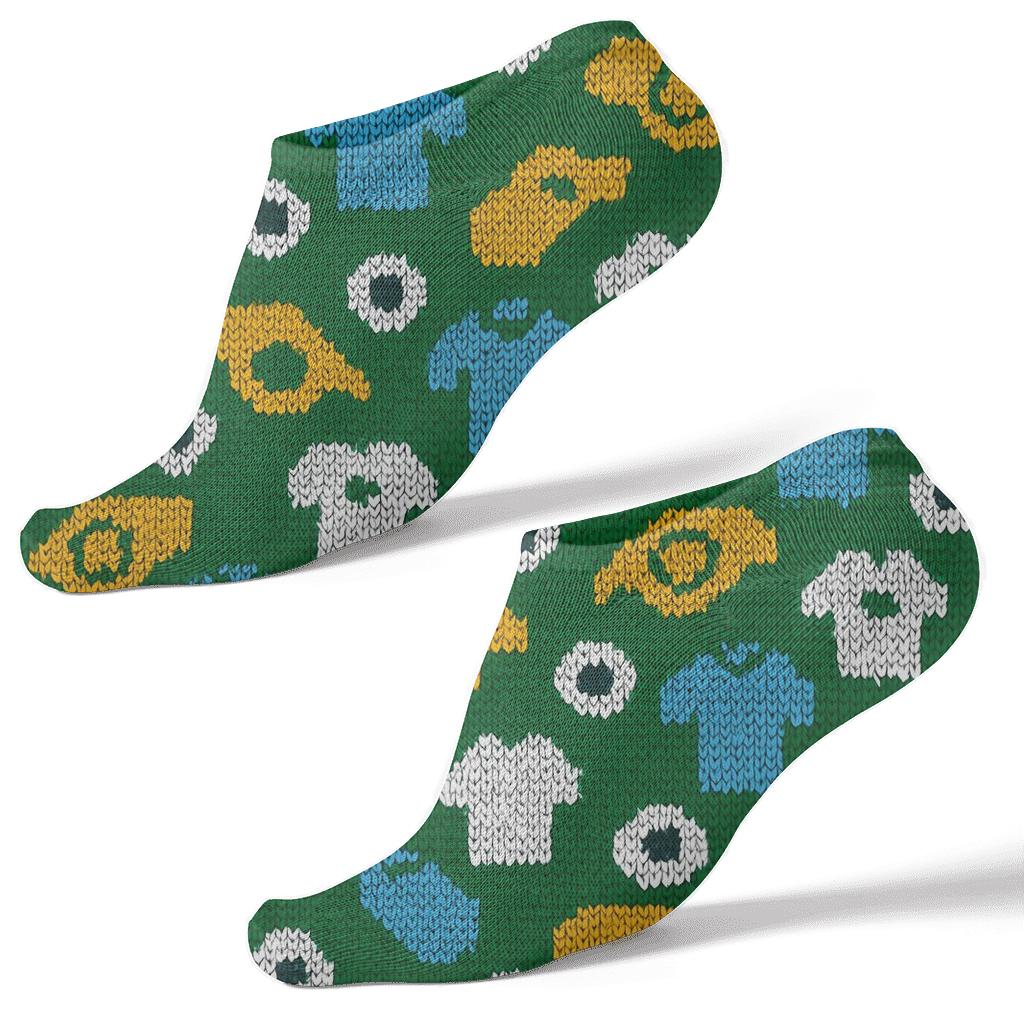 Knitted Pitch Rhythm With Fifa Brazil Whistle Motifs custom ankle socks