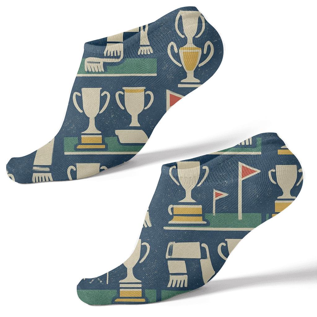 Victory Podium Scene With Fifa Uruguay Motifs trendy patterned ankle socks