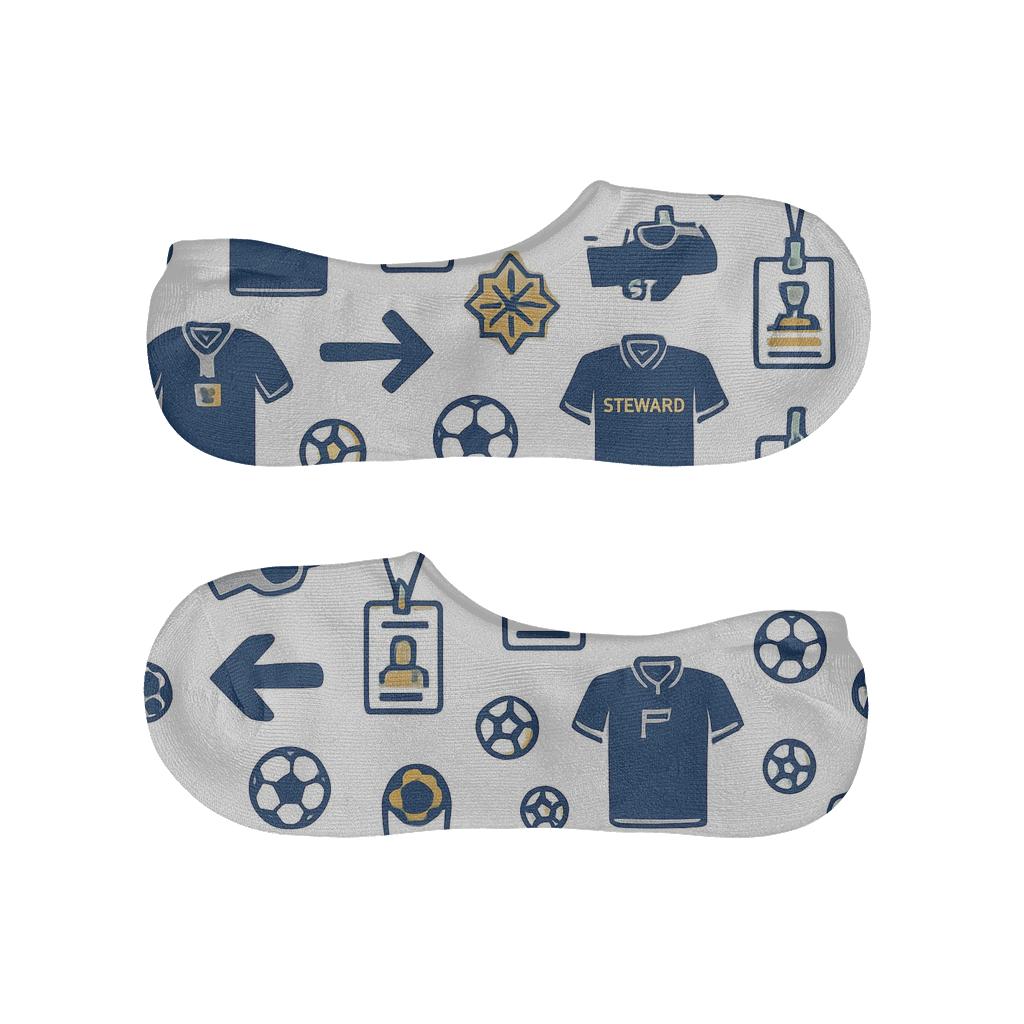 Stadium Steward Grid With Fifa Morocco Energy designer printed no-show socks