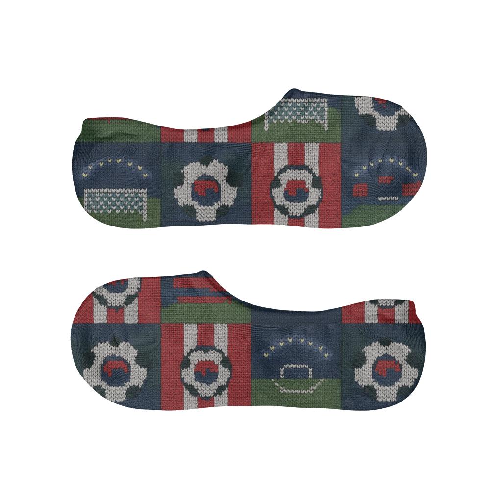 Fifa South Korea Stadium Knit Grid designer printed no-show socks