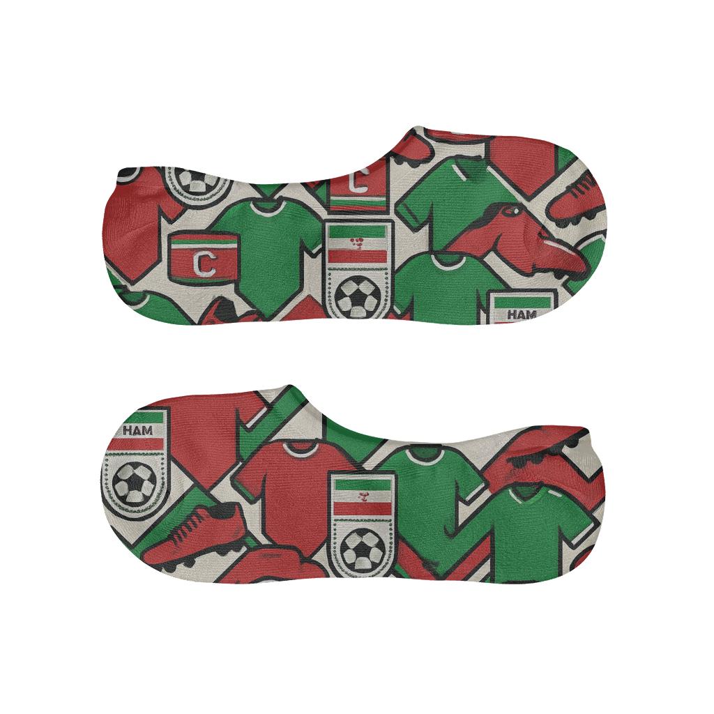Mirrored Stadium Chevron With Fifa Iran Badges designer printed no-show socks