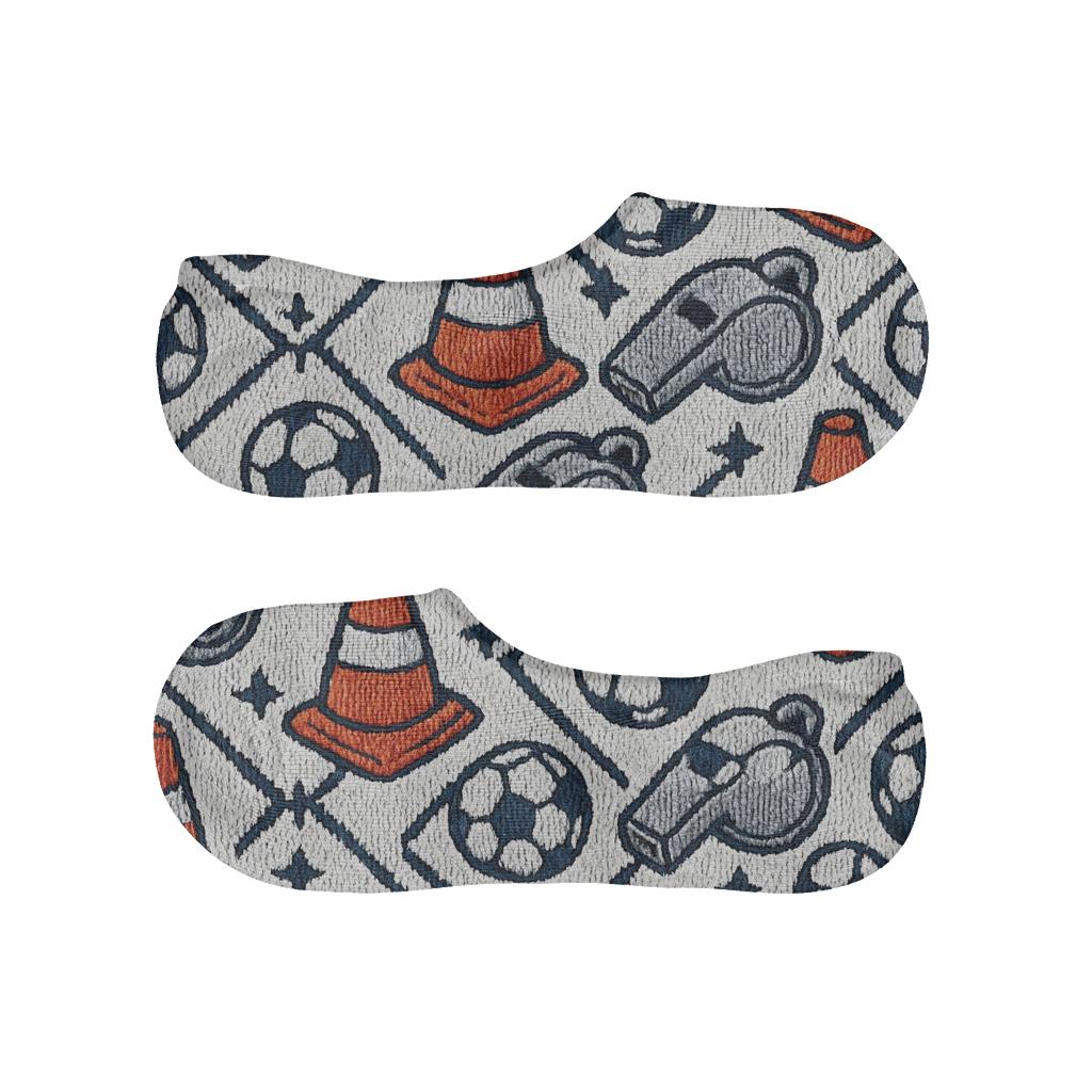Knitted Illusion Fifa United States Whistles And Cones Tessellation designer printed no-show socks