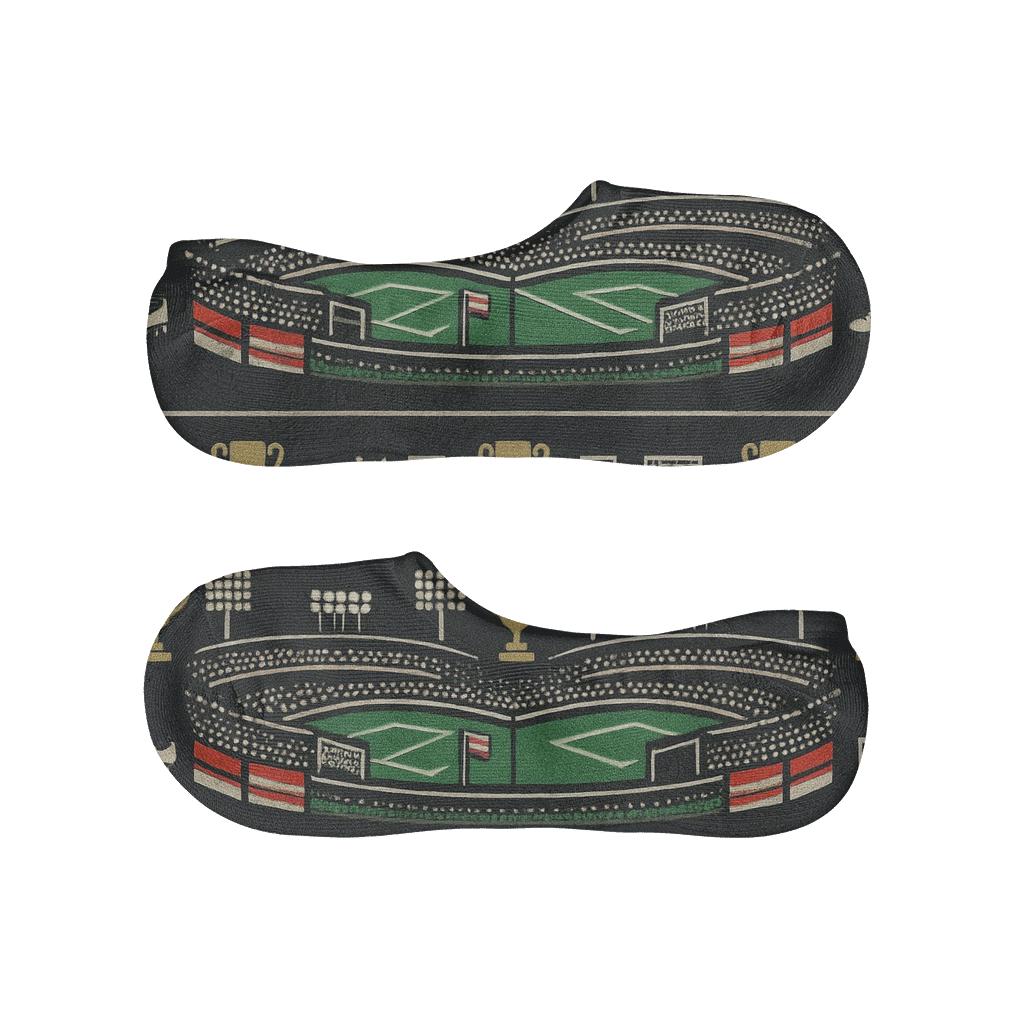 Stadium Landscape Wrap Around Pattern With Fifa Mexico trendy no-show sock styles