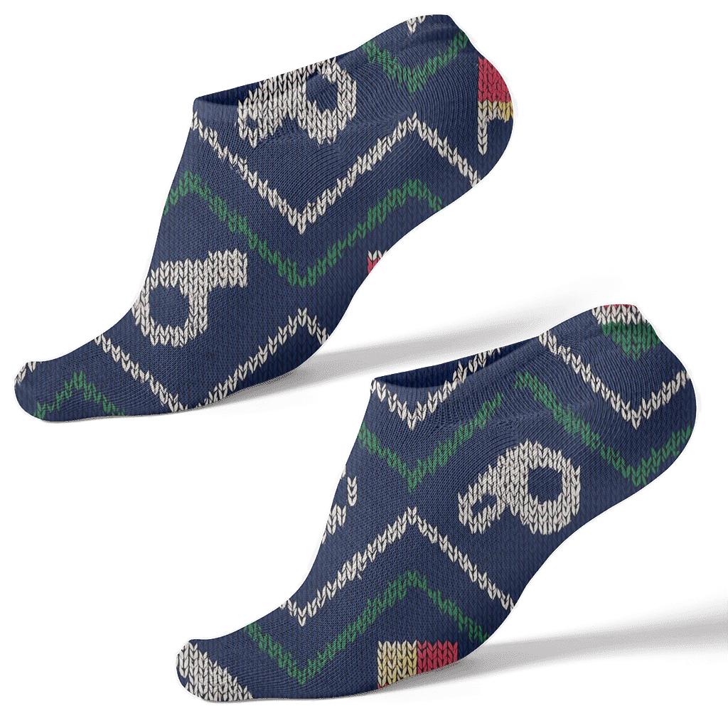 Knitted Illusion Chevron For Fifa Uzbekistan designer print ankle socks